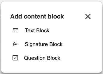 Add Content Block dialog