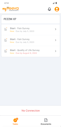 Mobile offline survey screenshot